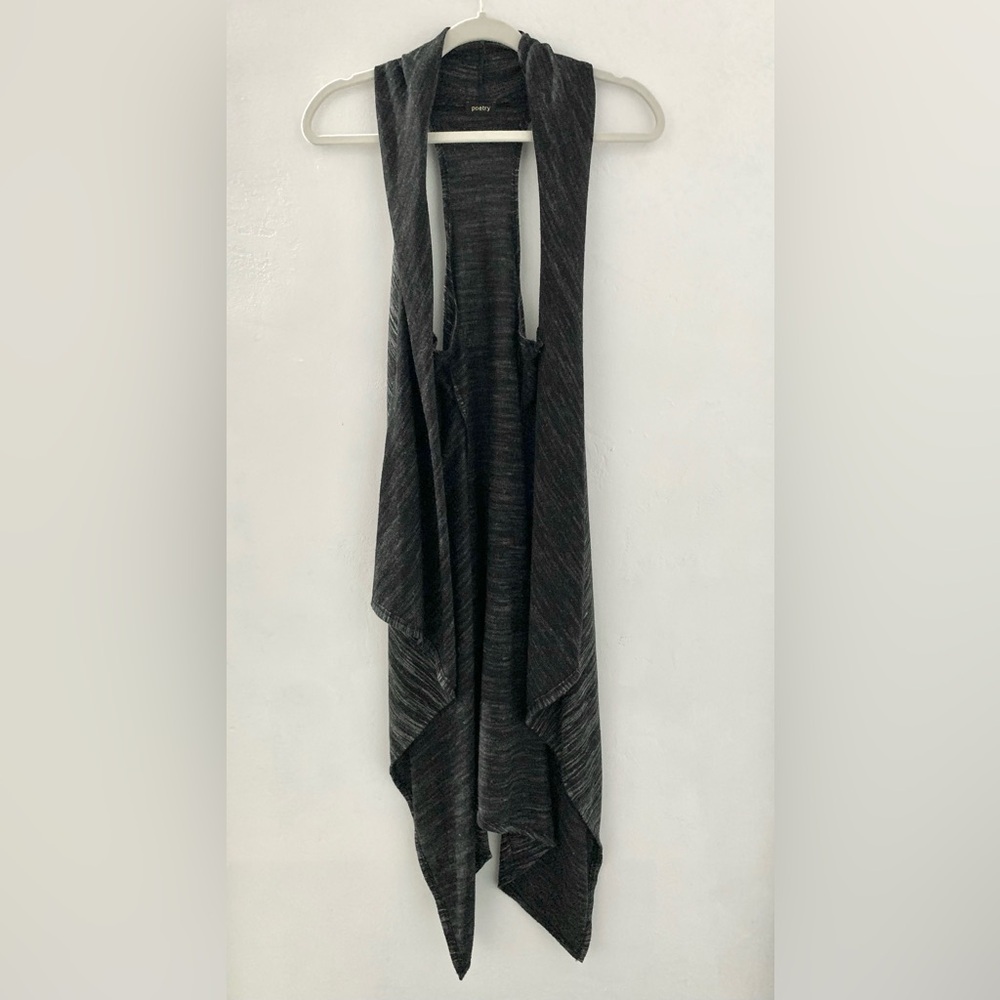 Poetry Long Waterfall Dress Cardigan Vest Top Size Small